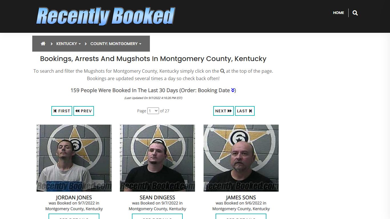 Bookings, Arrests and Mugshots in Montgomery County, Kentucky